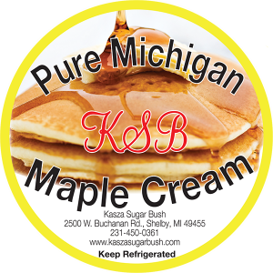 Kasza Sugar Bash: KSB Pure Michigan Maple Cream label.