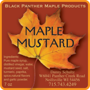 Black Panther Maple Products: Maple Mustard label.