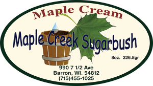 Maple Creek Sugarbush: Maple Cream label.
