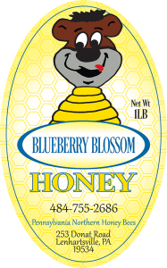Blueberry Blossom honey label.