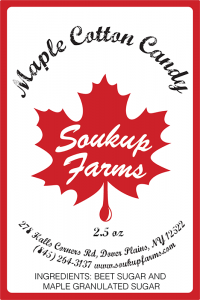 Soukup Farms: Maple Cotton Candy label.
