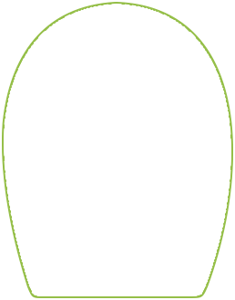 2.625 x 3.375” Rounded Top, Curved Sides, Straight Bottom food label.