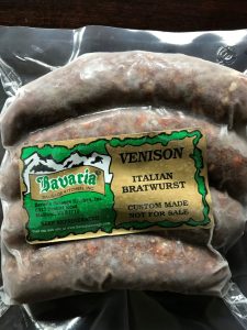 Italian bratwurst venison label Wisconsin 2022