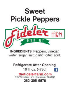 The Fideler Farm, Sweet Pickle Pepper food label